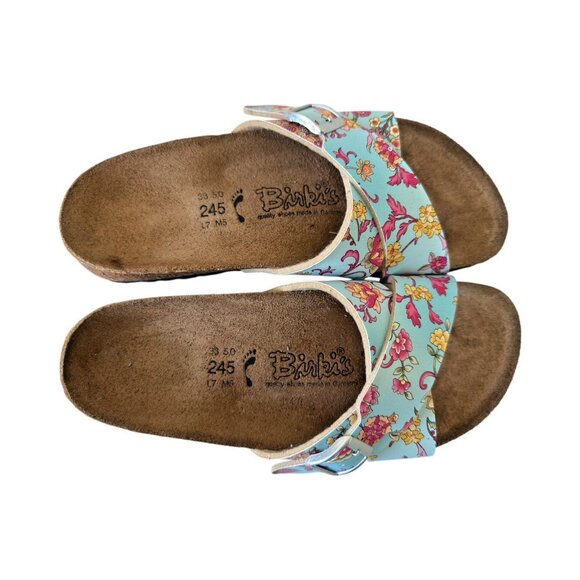 Birkenstock Birki's Floral Pattern Criss Cross Straps Sz 38.50 US 7.5-8 Germany - Picture 6 of 11